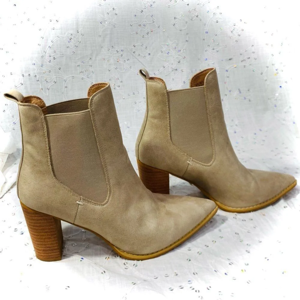 Mi.iM Esemee Boots - Block Heel Pointed Toe Slip-On SZ 10 - Picture 3 of 9